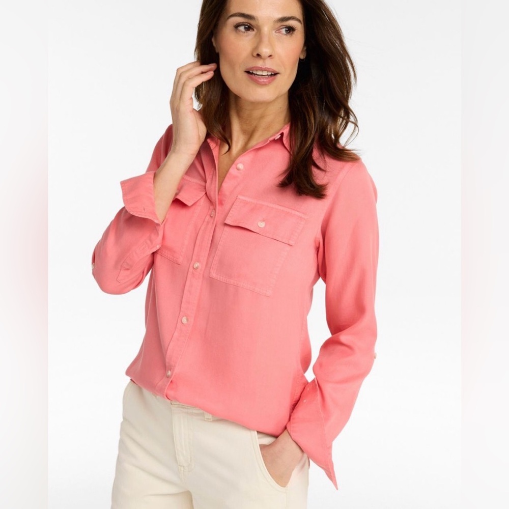 NWOT L.L. Bean Women’s (Medium fit)Soft-Washed Button Down Soft Tencel Shirt - Picture 11 of 16